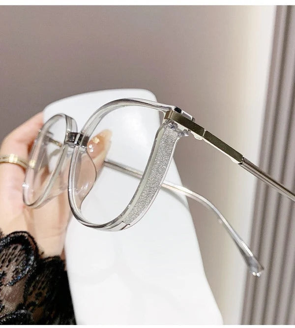 🕶️ Oversized Fashion Prescription Glasses – Trendy Photochromic Lenses with Blue Light Blocking ✨