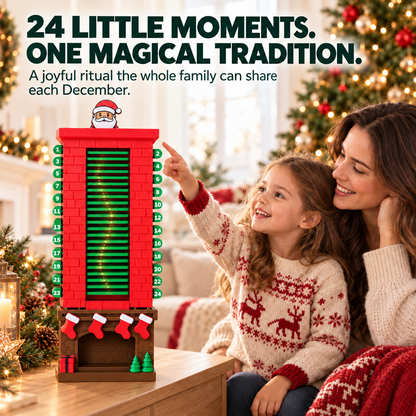❄️24-Day Santa Chimney Christmas Countdown Calendar – Interactive Reusable Holiday Decor