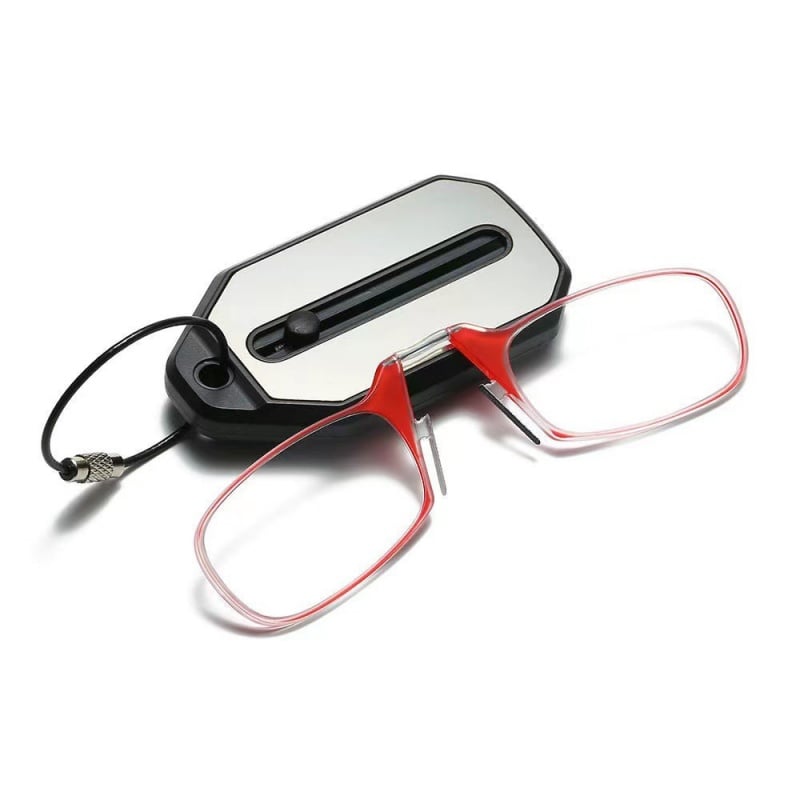 Retractable Nose-Clip Reading Glasses Keychain