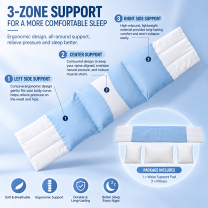 Adjustable Lumbar Support Pillow – For Bed, Office, Car & Sofa