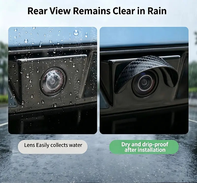 4pcs Car Rear‑View Camera Rain Shield Waterproof Protector Hood Rain‑Proof Visor Accessory for Car Side & Rear Camera
