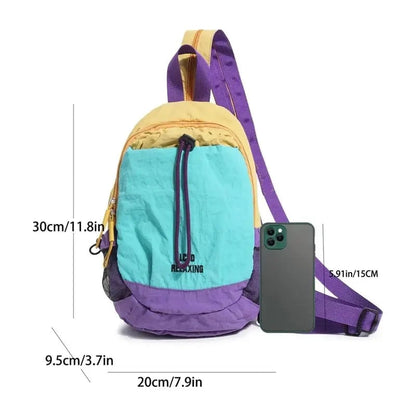 🎒Unisex Lightweight Color Block Nylon Mini Backpack – Compact & Water-Resistant Daypack for Every Adventure! 🌈🚶‍♂️