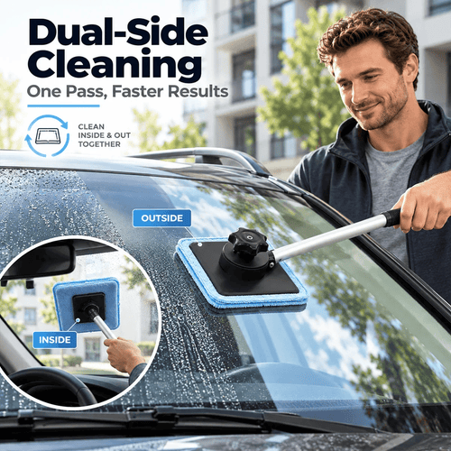 🧲 Dual-Magnet Car Windshield Cleaner ✨ Streak-Free Auto Window Cleaning Kit