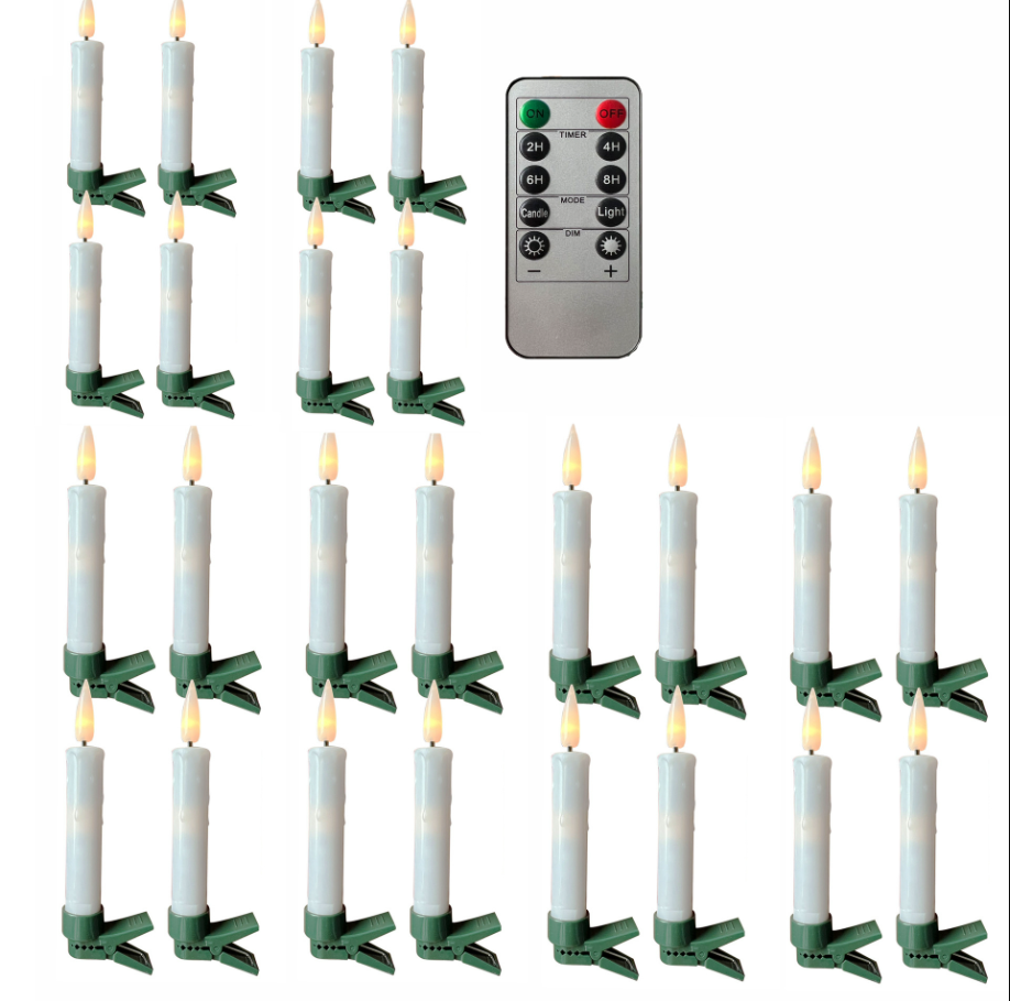 Remote-Controlled Candle Clip Lights 🕯️ – Flameless LED Decorative Set