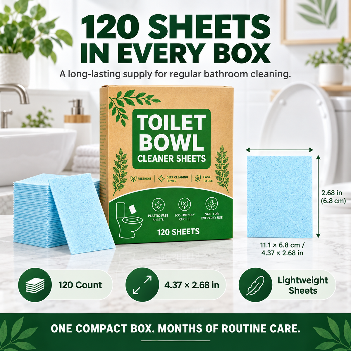 🚽✨ Quick-Dissolving Toilet Cleaning Sheets – Fresh, Easy & Effective Cleaning 💧