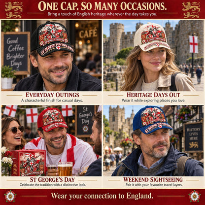💝49% OFF - ⚔️ “St George’s Protection” – England Heritage Commemorative Cap | Cotton-Poly Blend • Detailed Embroidery • Adjustable Fit 🇦🇺 🏴