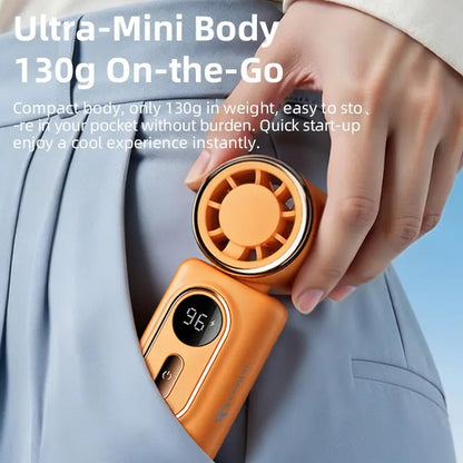 🌬️ Mini Portable Handheld Clip Fan – 3-in-1 Rechargeable 3000mAh Battery 🔋