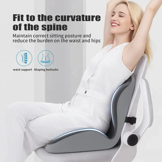 ❤️ Ergonomic Memory Foam Seat Cushion – Lumbar & Back Support
