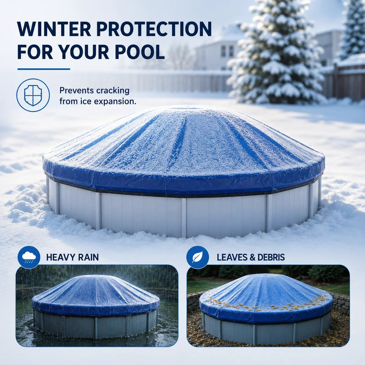 ☔Uirway Heavy‑Duty PVC Winter Pool Pillow for Above‑Ground Pools