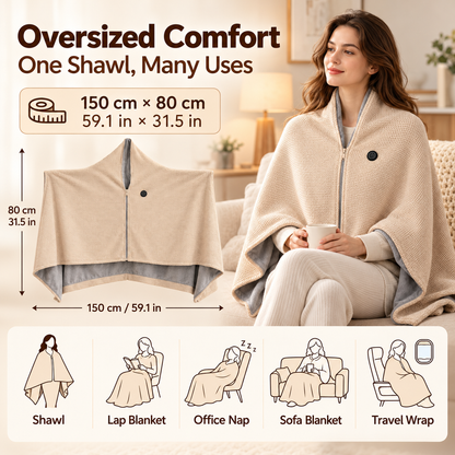 ⛄LIMITED-TIME 49% OFF‼️💞54K+ SOLD⭐🔥 USB HEATED WEARABLE SHAWL