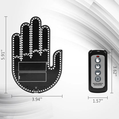 🎉DIBMS Remote Control LED Car Gesture Light – Rechargeable Finger Hand Sign for Rear Window