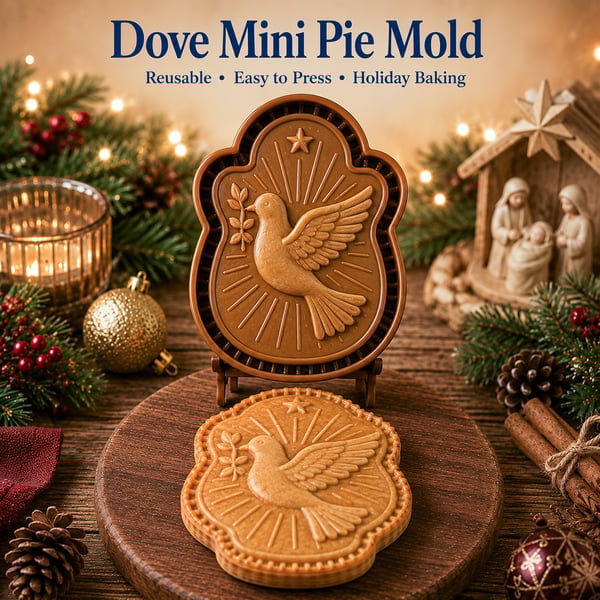 🔥HOT SALE 49% OFF✝️ Faith & Nativity Christmas Mini Pie Mold Collection | Reusable Embossed Molds for Shaping Detailed Praying Jesus, Nativity Stable and so on Pies🥧✨