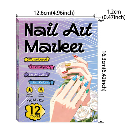 12/24 Colors Nail Art Pens – DIY 3D Markers for Drawing, Dotting & Manicure