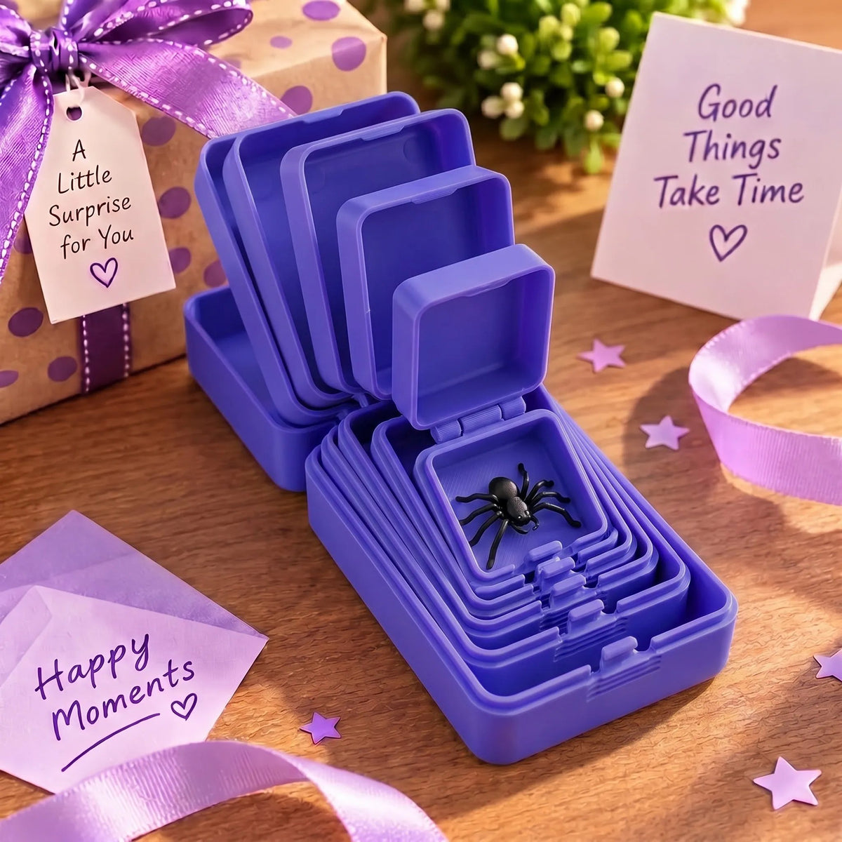 💯🎁 6-Layer Nesting Prank Gift Box | Pick Your Surprise: Middle Finger, Spider or Number 67