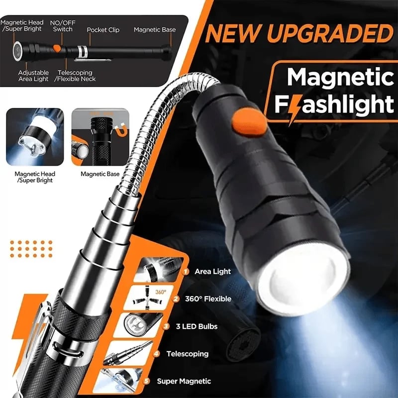 Telescoping Magnetic Pickup Tool 🔦 – Built-In LED for Easy Retrieval