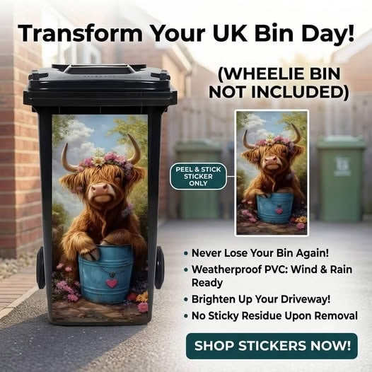 Creative Trash Can Sticker with Colourful Cartoon – Flash Sale 49% OFF✨