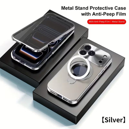 Privacy Screen & Magnetic Phone Case for iPhone with Stand Ring Holder