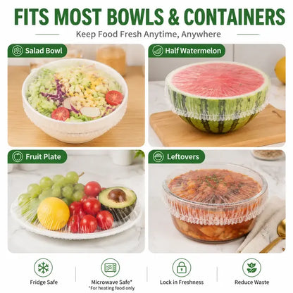 🔥🎁100PCS Disposable Stretch Food Covers for Bowls & Plates