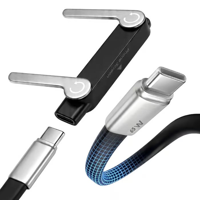 ⚡ Fast-Charging Cable with Detachable Phone Stand – Charge & Watch Hands-Free 📱