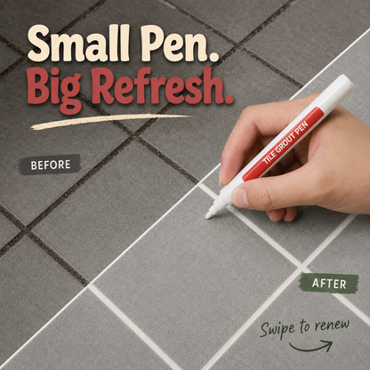 Anti-Mold Waterproof Tile Grout Repair Pen – Quick-Dry Grout Color Restorer