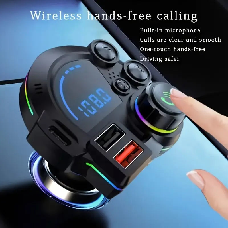 Wireless hands-free calling car FM transmitter