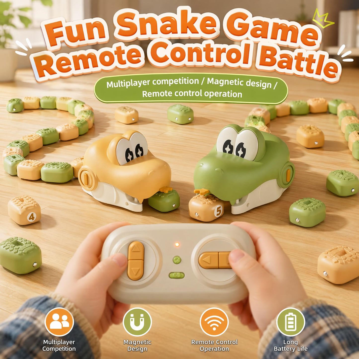 Magnetic Fidget Snake Toy – Stress Relief Desk Magnet Toy for Kids & Adults