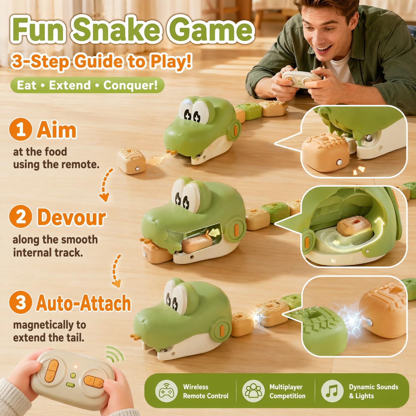 Magnetic Fidget Snake Toy – Stress Relief Desk Magnet Toy for Kids & Adults