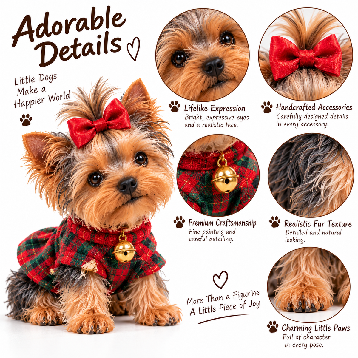 24 Days of Yorkshire Terrier – 24 Unique Yorkie Figurines | Christmas Collectible Gift Set