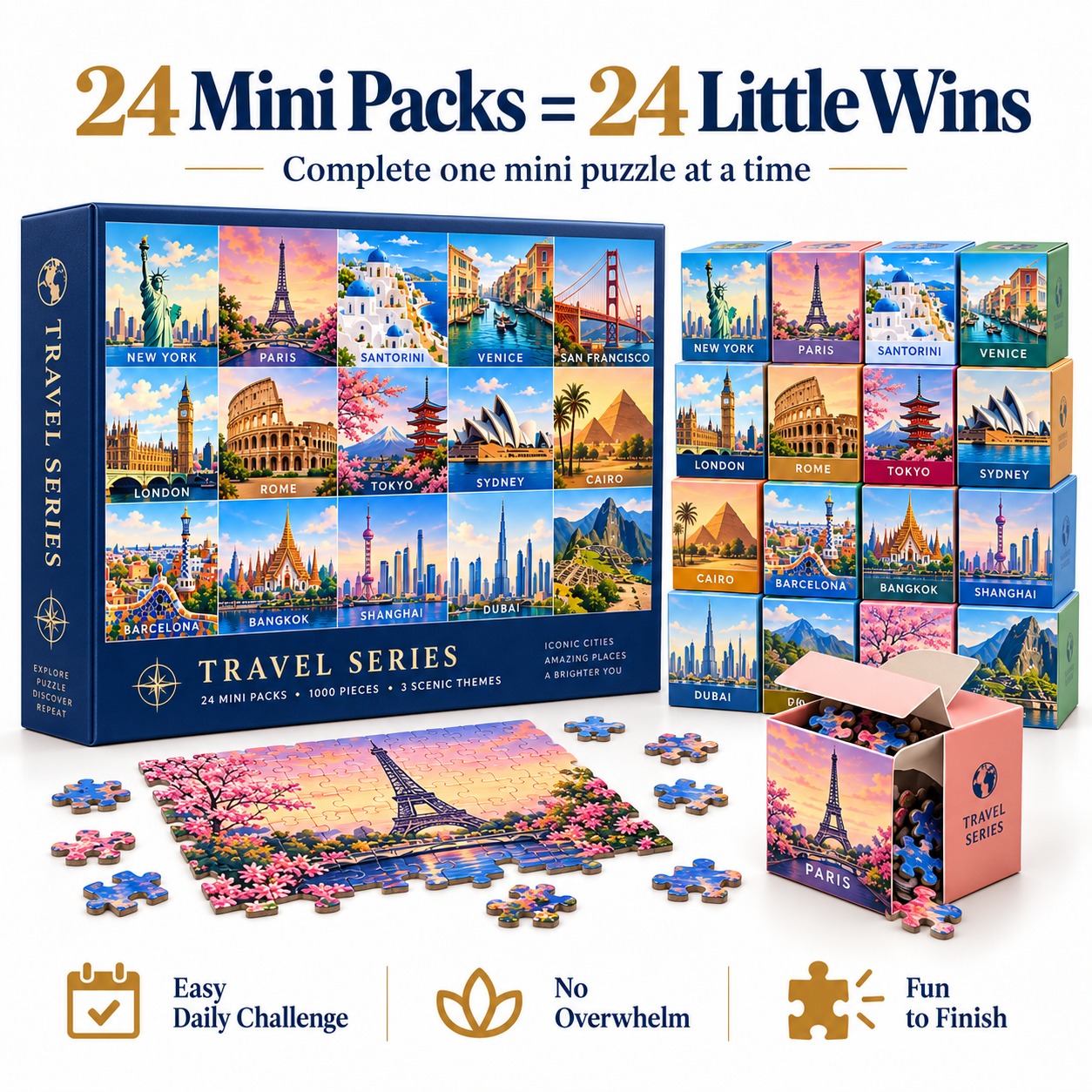 🌎 Travel the World One Puzzle at a Time – 🧩24 Mini Pack 1000-Piece Jigsaw Puzzle