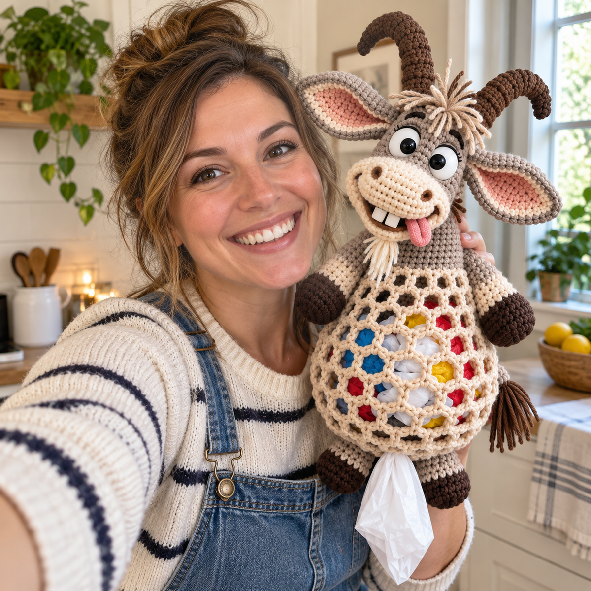 🔥 LAST DAY 49% OFF | 🧶🐾 Cottage Critter Keepers™ | Crochet Animal Bag Holder DIY Kit – 11 Designs