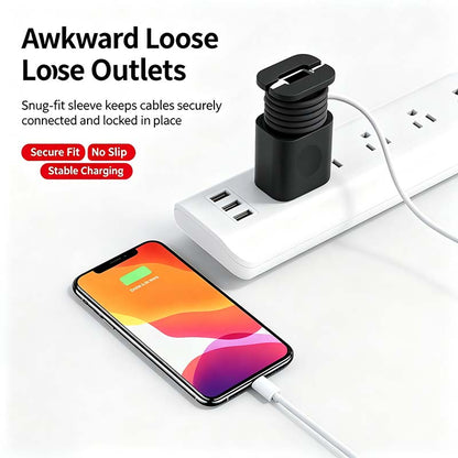2 in 1 Silicone Charger Protector with Cord Wrap, iPhone Silicone Power Adapter Case🔌