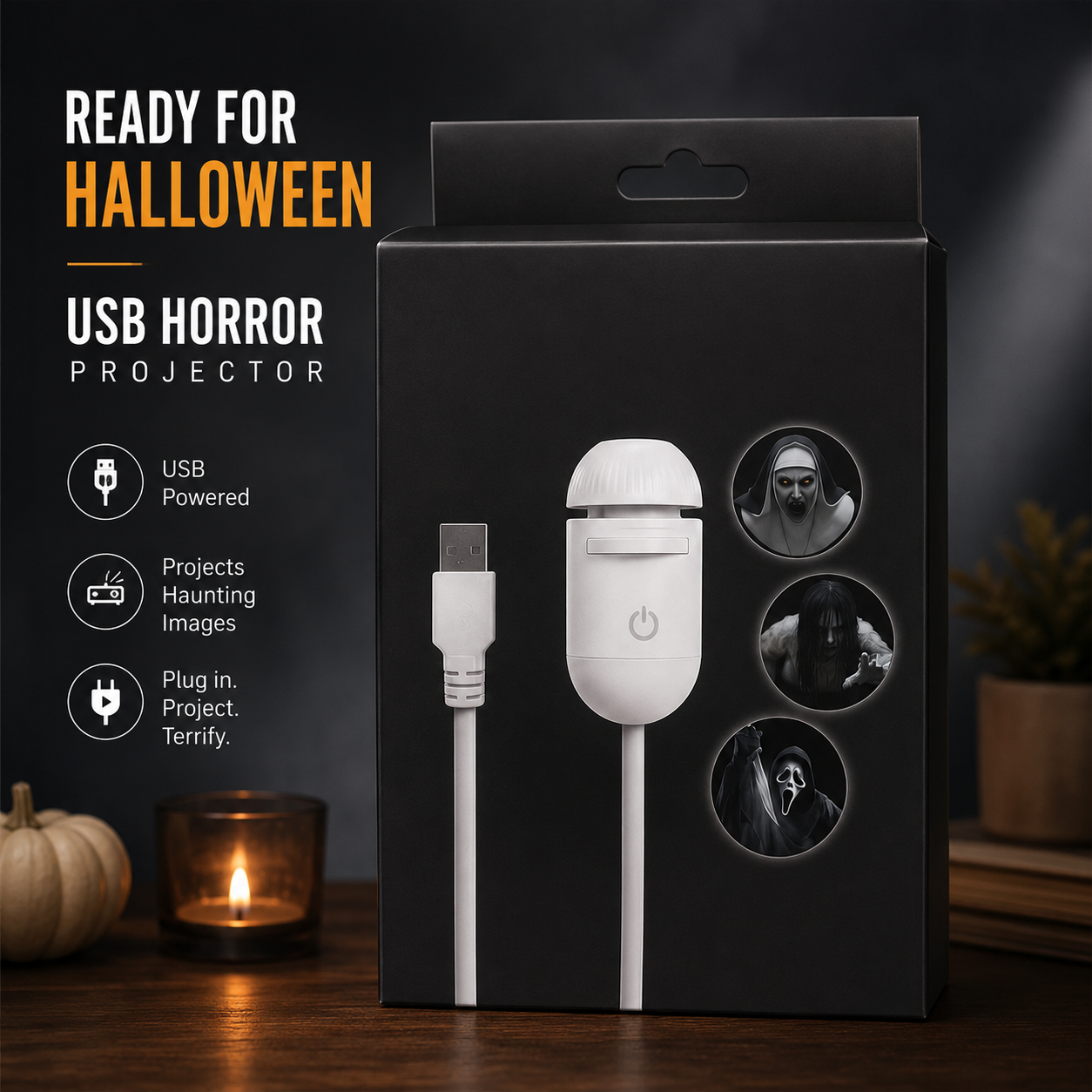 Horror Slide Projector | Halloween Wall Decor