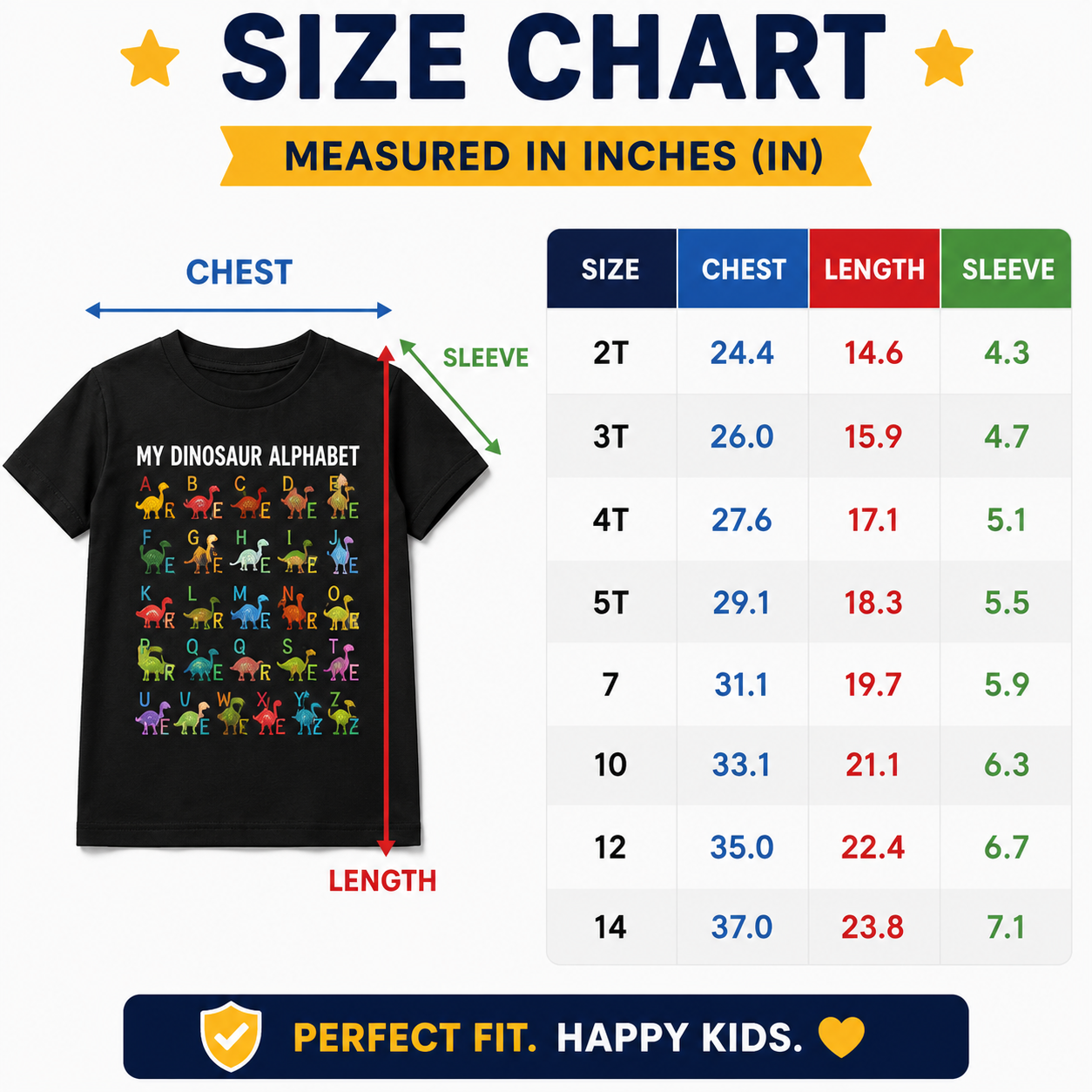 Kids Dinosaur Alphabet Tee🦖