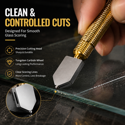 🛠️ Precision Brass Glass Cutter Tool with Tapping Head and Anti Slip Grip ✨
