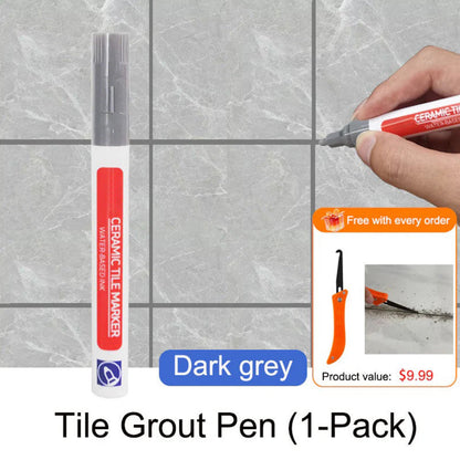 Anti-Mold Waterproof Tile Grout Repair Pen – Quick-Dry Grout Color Restorer
