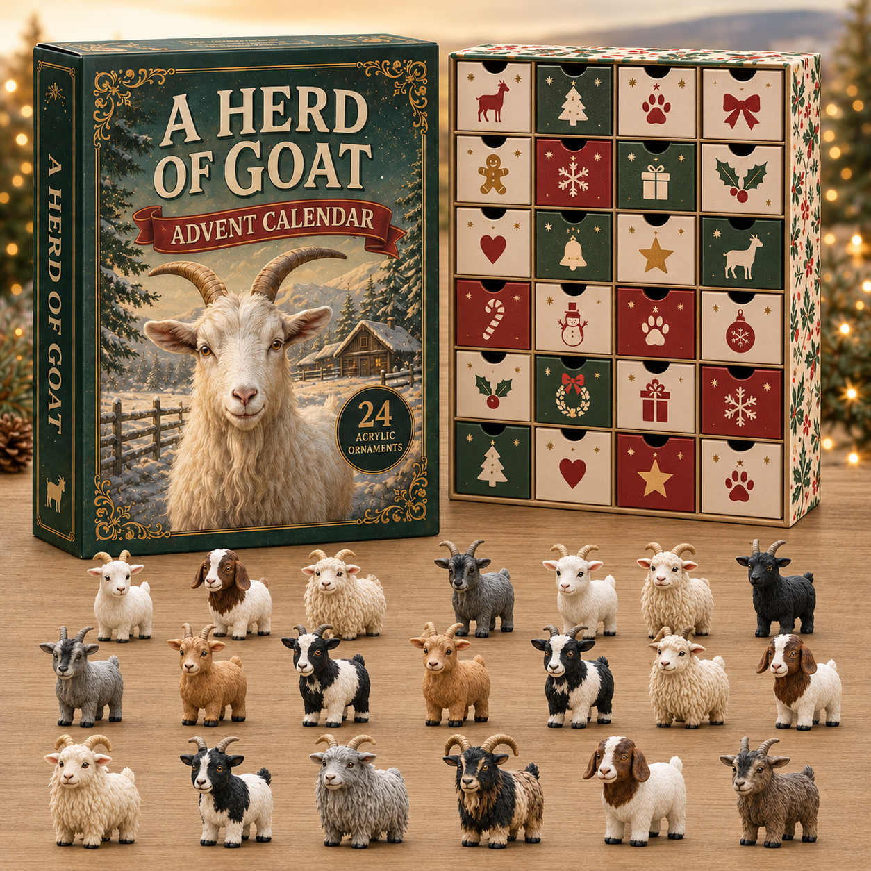 🐏 24 Days of Goats Advent Calendar – 24 Collectible Acrylic Goat Charms