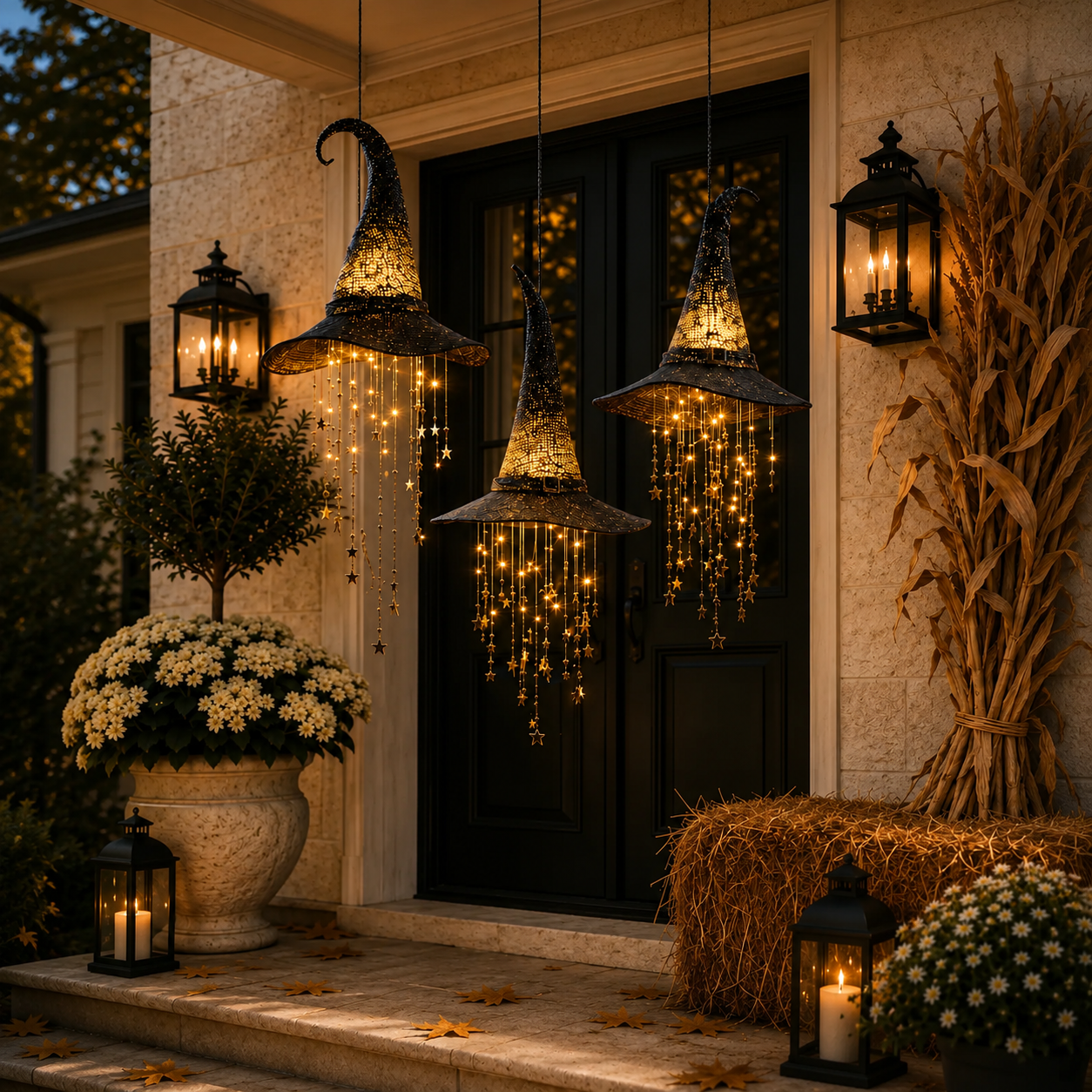 Lighted Witch Hat Hanging Chime