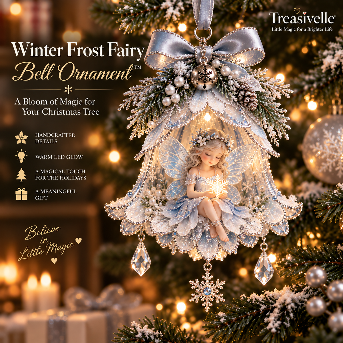 ✨ Enchanted Fairy Bell Christmas Ornament