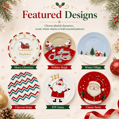 🎄Merry & Bright Christmas Plate Collection🎁🍽️ – Festive Holiday Serving Plates