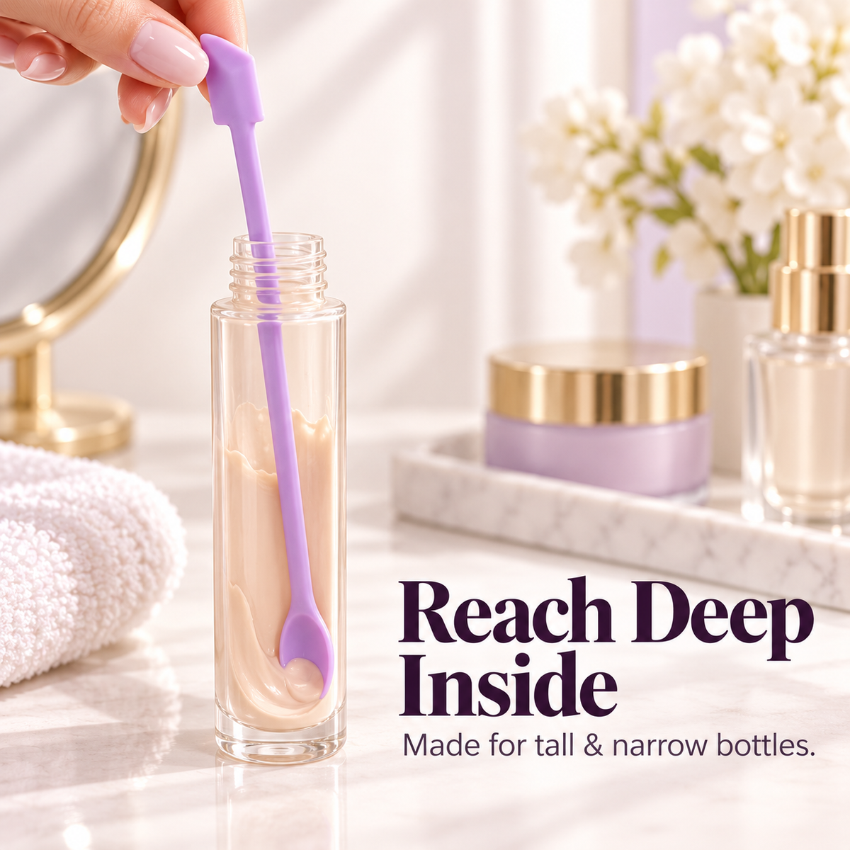 🧴 Slim Silicone Bottle Scraper & Spatula Set – Dual-Ended Cosmetic Jar Scooper ✨