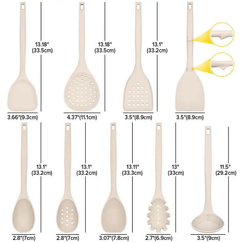 🍳 9-Piece Silicone Cooking Utensil Set – Non-Scratch Kitchen Essentials