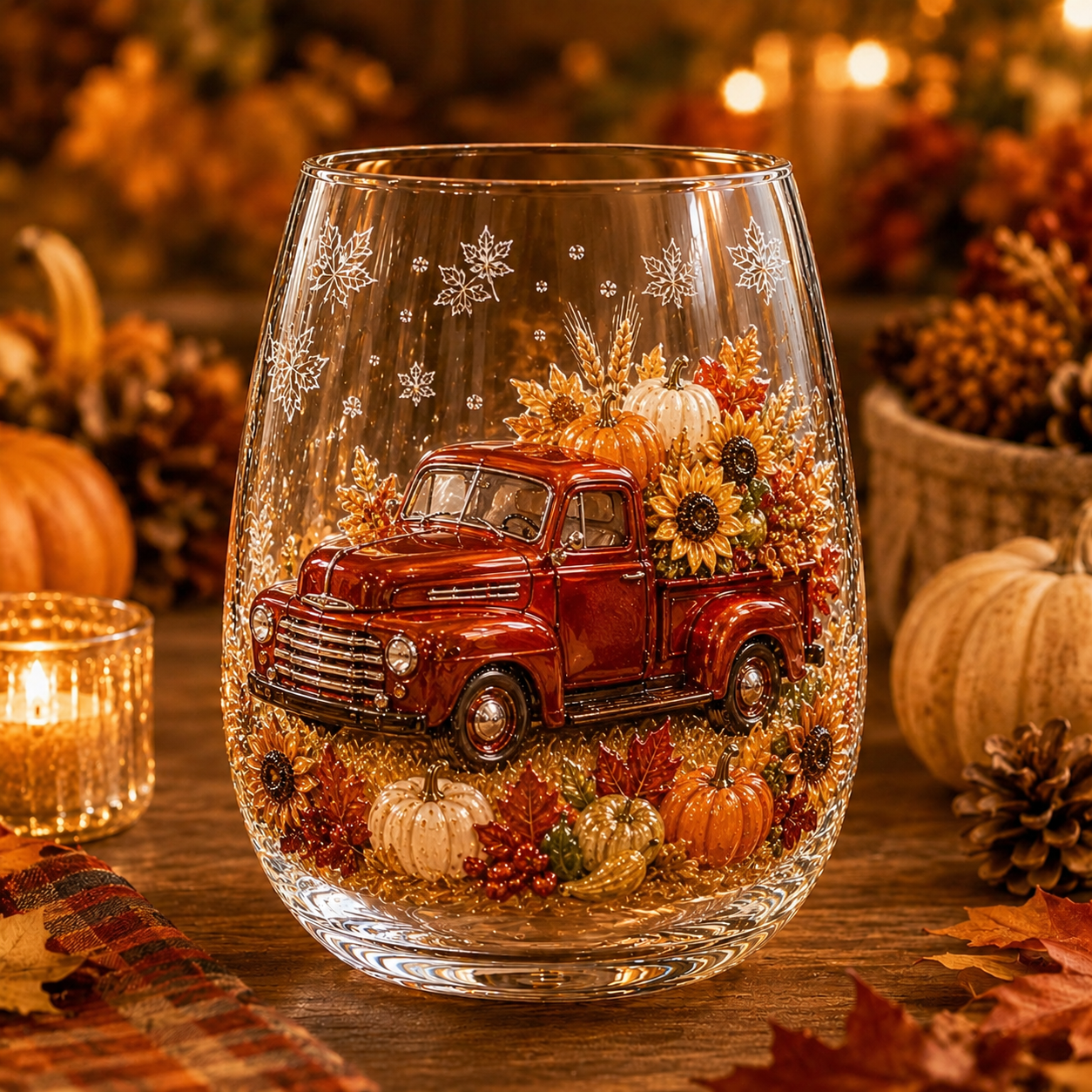 🍂Autumn Harvest 2D Glass Cup Gift Set – 6 Festive Designs
