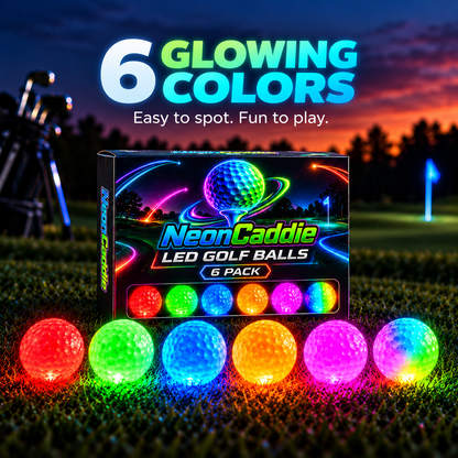 ⛳✨ LED Light-Up Golf Balls – 6-Pack for Night Golf & Evening Play
