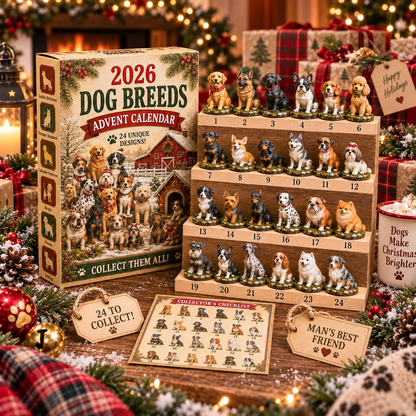 2026 All Paws Welcome – Dog Breeds Advent Calendar, 24 Collectible Dogs, Christmas Blind Box