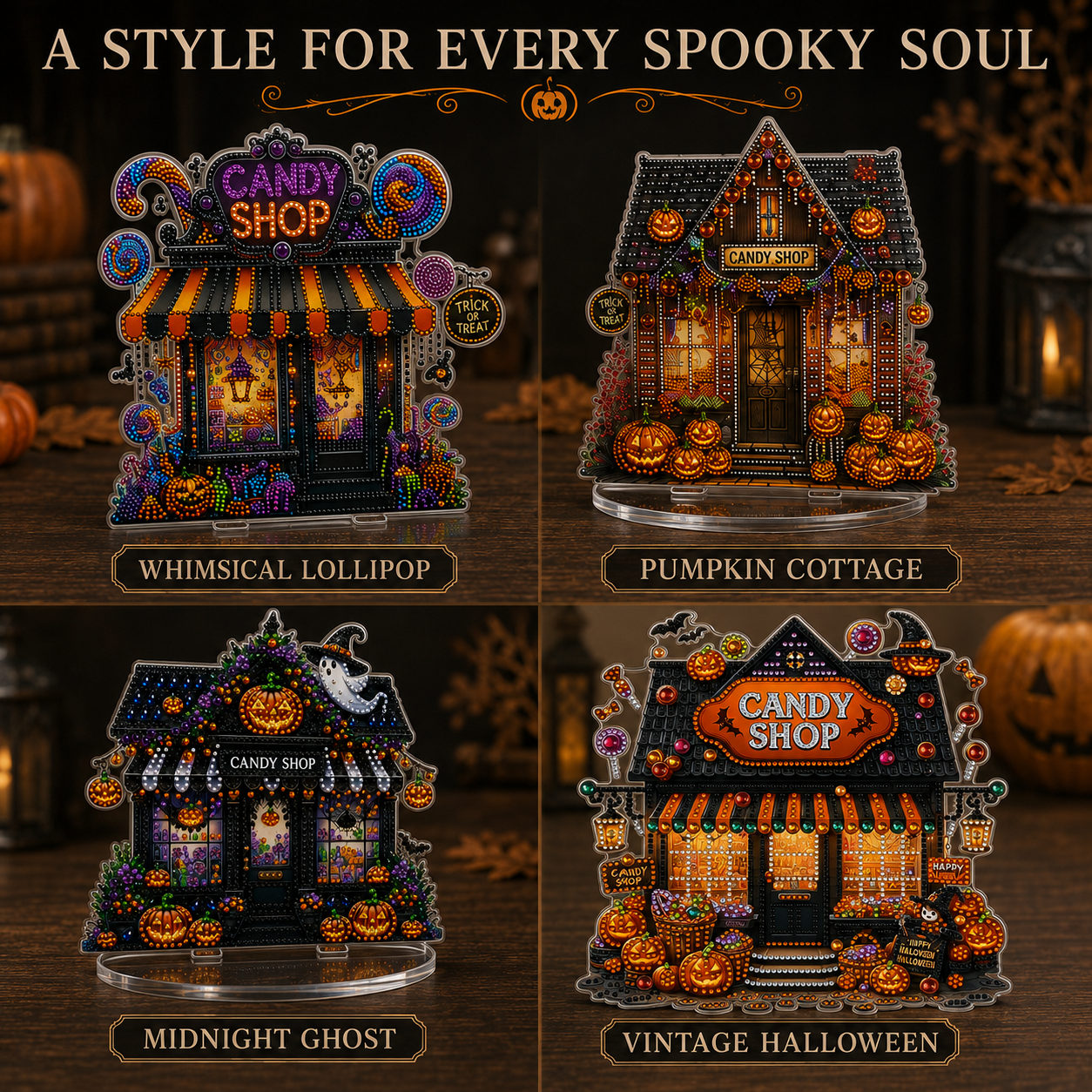 Sparkling Halloween Candy Shop Tabletop Decor Kit