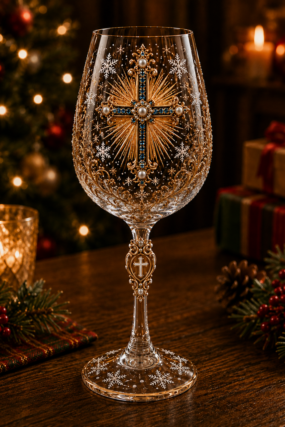 Radiant Cross Christian glass