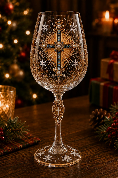 ✝️Faith & Grace 3D Christian Wine Glass Set – Meaningful Faith Gift🎁