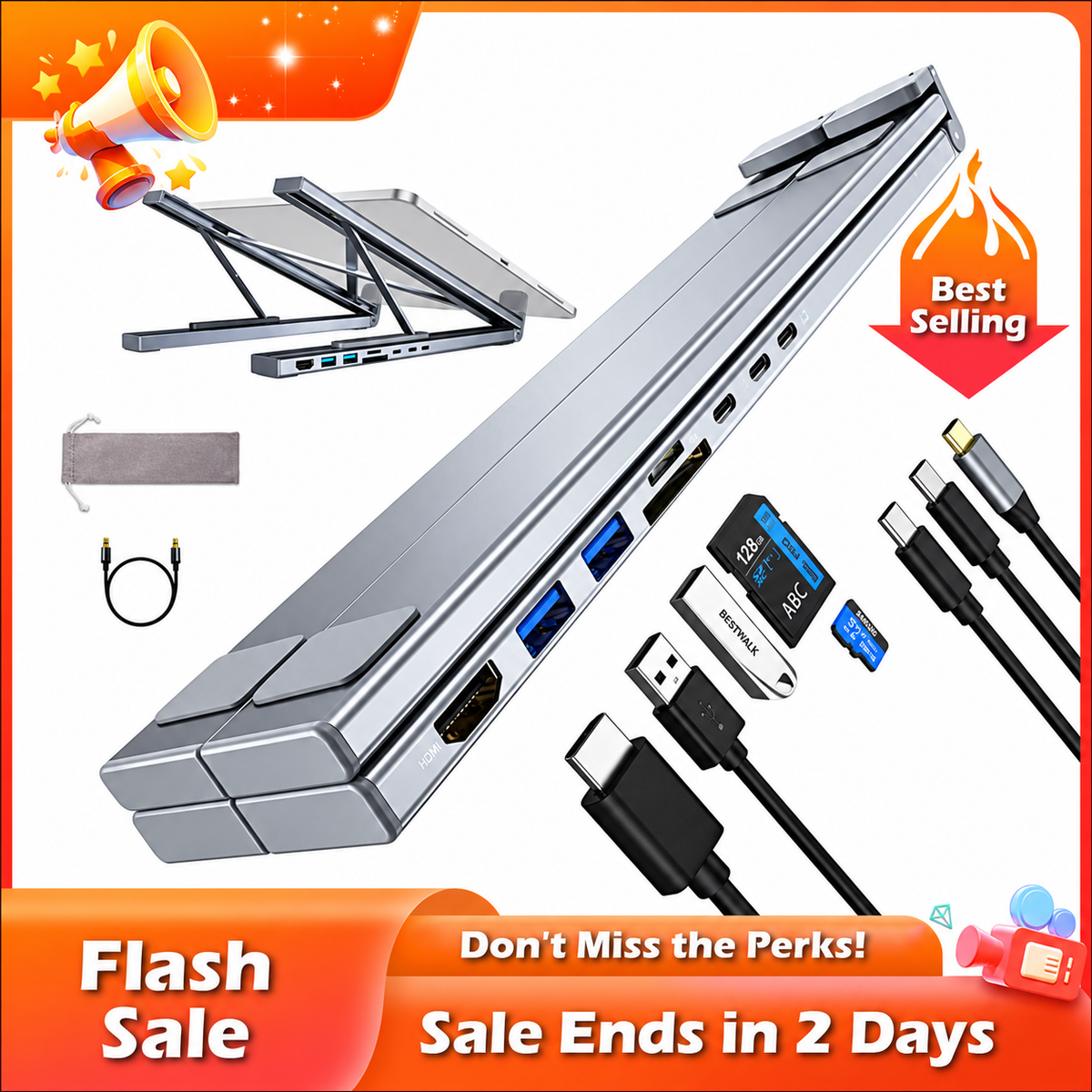 🏠💻 8-in-1 USB-C Laptop Stand,Best Gifts