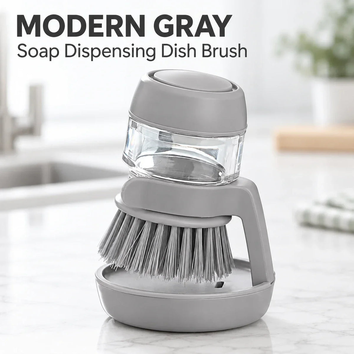 Soap Dispensing Dish Brush with Stand