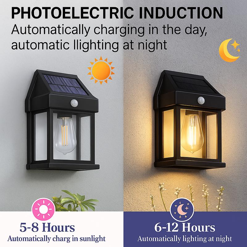 Solar Motion Sensor Wall Light | Waterproof Outdoor Decor Lamp